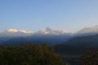 Annapurna Gebirgskette bei Sonnenaufgang