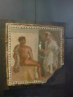 Miniaturmosaik aus Therme - jedes Teil kleiner als ein Stecknadelkopf