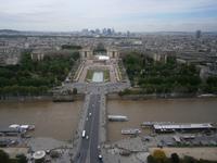 Blick vom Eiffelturm, Seine, Pont Iena, Trocadero und 