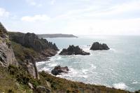 Auf Jersey, während der Wanderung zum Corbiere Leuchtturm
