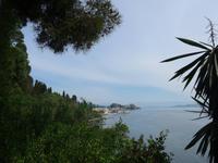 Korfu, Kanoni, Blick vom Park Mon Repos auf die Festung