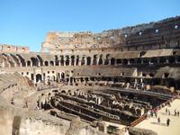 Die heute freigelegten Gänge unter dem Kolosseum dienten früher dazu, um Tiere und Gladiatoren in die Arena zu bringen
