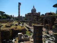 Blick vom Weg auf den Kapitol zu den Überresten des Forum Romanum