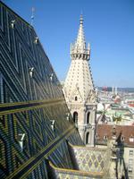 mit dem Aufzug auf den Nordturm des Stephansdomes