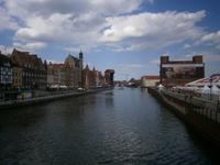 Gdansk, Blick auf den Hafen an der Mottlau, im Hintergrund das 