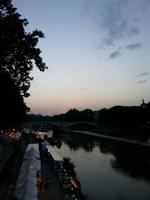 Blick auf den Tiber von den Tiberinseln