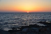 Sonnenuntergang am Strand vom Kefalos Hotel