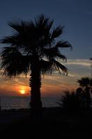 Sonnenuntergang am Strand vom Kefalos Hotel