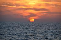 Sonnenuntergang am Strand vom Kefalos Hotel