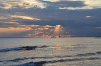 Sonnenuntergang am Strand vom Elias Beach Hotel