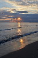 Sonnenuntergang am Strand vom Elias Beach Hotel