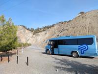 206 Reisebus in der Amiantos Mine
