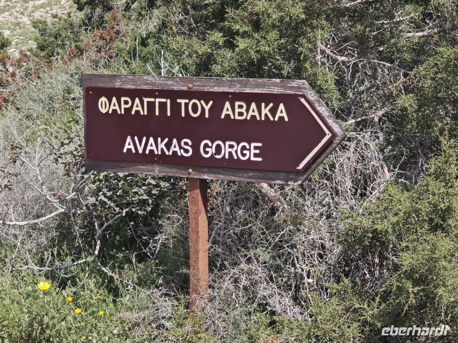 Beschilderung der Avakas Schlucht, Zypern &ndash; &copy;  (Eberhardt TRAVEL)