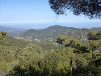 Blick aus dem Troodosgebirge in richtung Mittelmeer